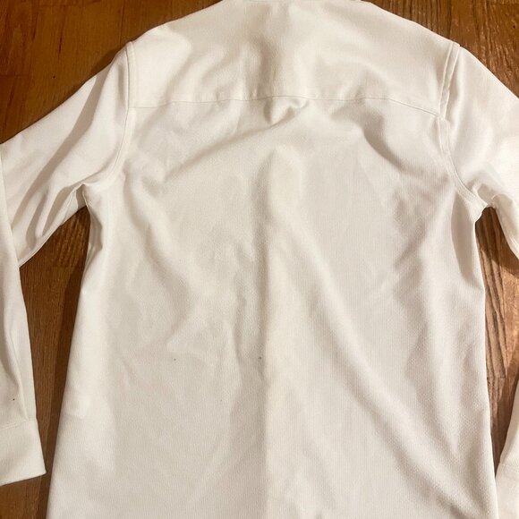 NEW ZARA MENS LONG SLEEVE TEXTURED SHIRT TOP M ECRU WITH FRONT POCKET - Picture 7 of 7
